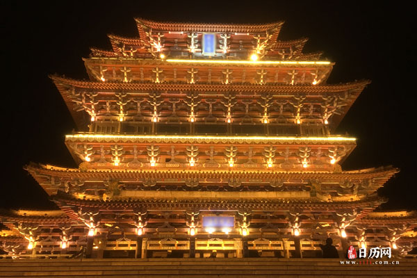 鹳雀楼夜景 鹳雀楼夜景