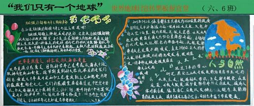 世界地球日黑板报,世界地球日手抄报图片
