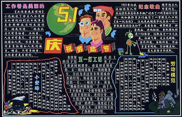 五一劳动节手抄报及黑板报图片