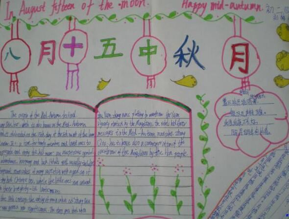 中秋节英语手抄报图片