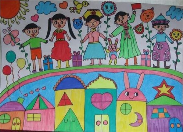 六一儿童节的画,儿童画画大全简单漂亮