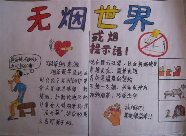 世界无烟日手抄报,世界无烟日手抄报大全