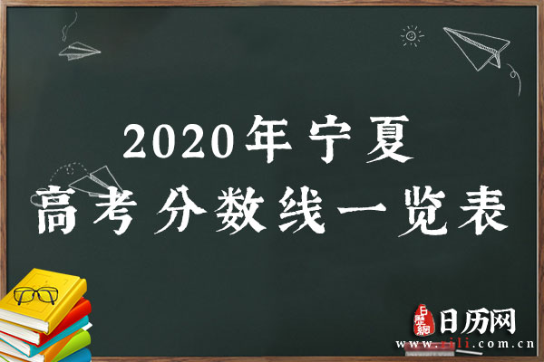 2020年宁夏高考分数线一览表