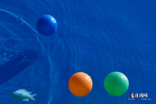 儿童水上乐园玩具海洋球浮在水面上