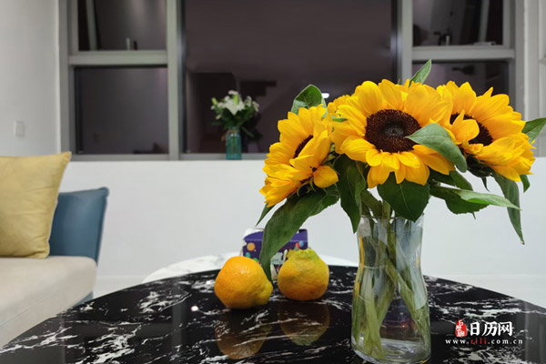 室内装饰插花餐桌装饰摆花向日葵