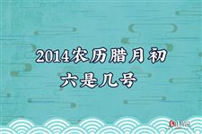 2014农历腊月初六是几号