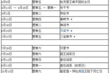 2018泰国法定节假日