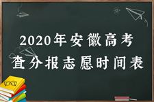 2020年安徽高考查分报志愿时间表