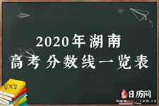 2020年湖南高考分数线一览表