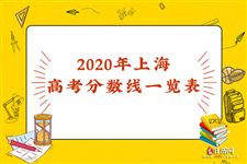 2020年上海高考分数线一览表