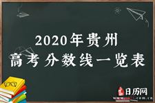 2020年贵州高考分数线一览表