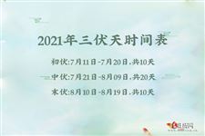 2021年三伏天时间表图片