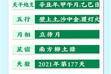今天是2021年6月26日农历五月十七