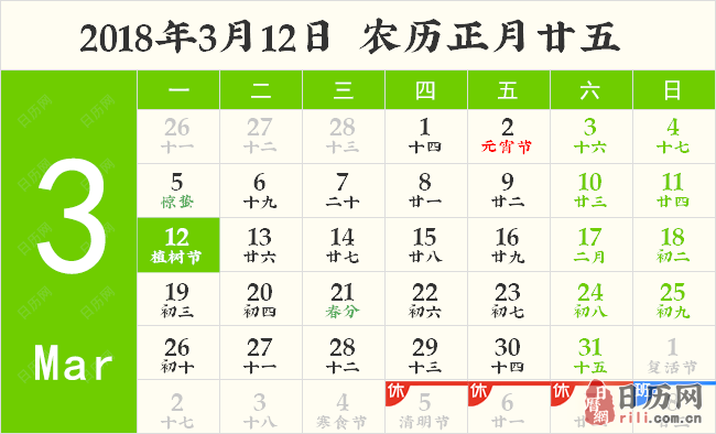 2018年植树节时间 2018年植树节是什么时候？